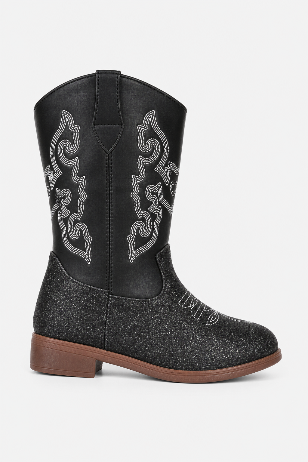 Bottes Santiags pour Enfant Noires Pailletées Brodées