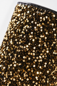 Bottes Santiags à Paillettes Dorées et Boucles Noires