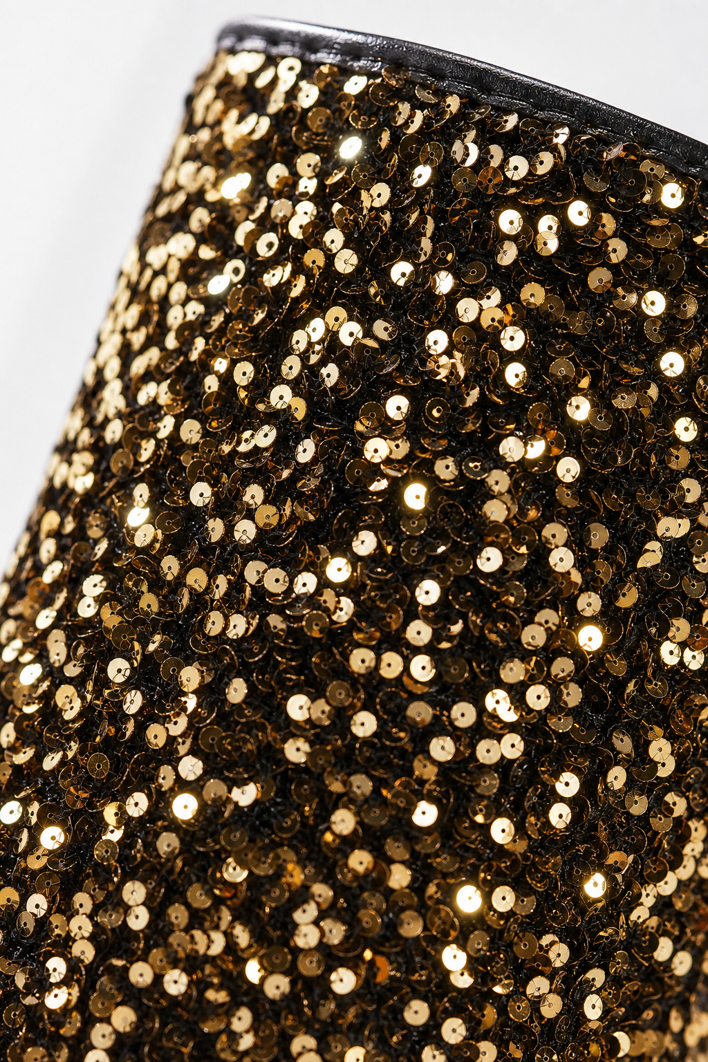 Bottes Santiags à Paillettes Dorées et Boucles Noires