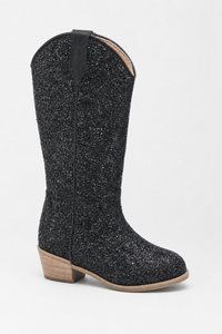 Bottes Santiags pour Enfant Noires Scintillantes