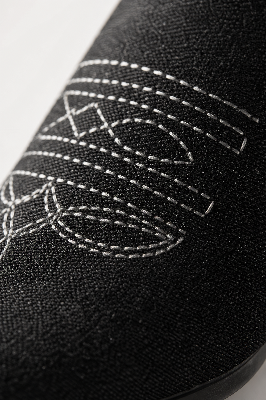Bottes Santiags en Denim Noir à Broderies Western