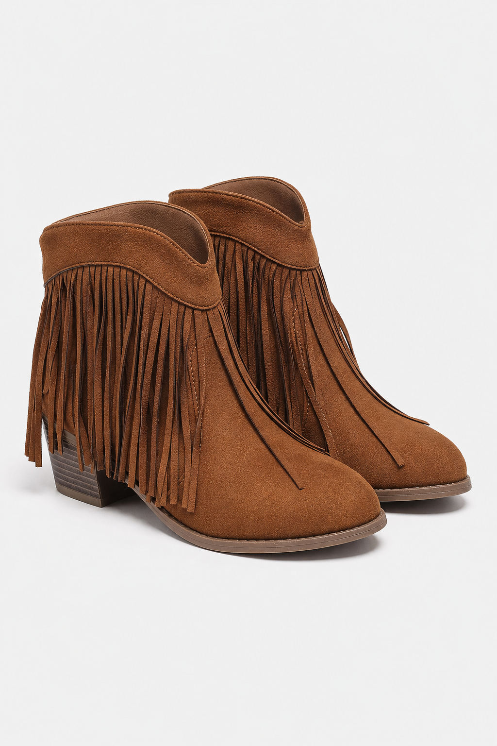 Bottines Marron en Daim à Franges Style Bohème