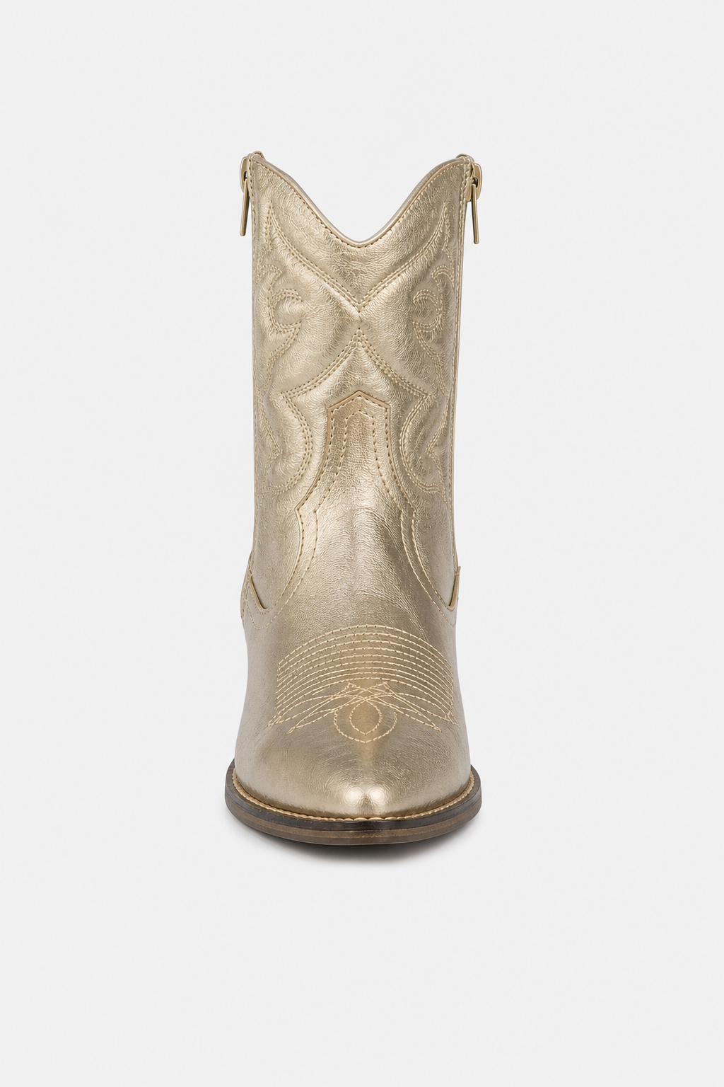 Bottes Santiags Dorées Métallisées à Broderies