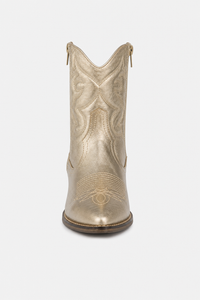 Bottes Santiags Dorées Métallisées à Broderies