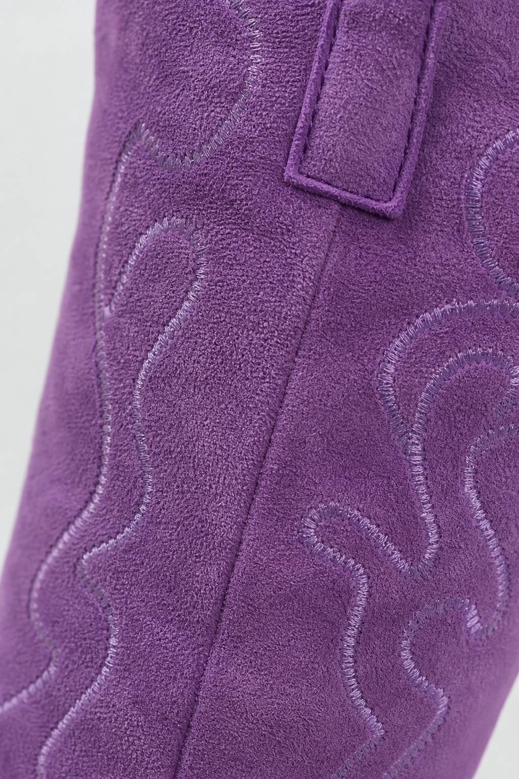 Bottes Santiags en Daim Violet à Broderies Western