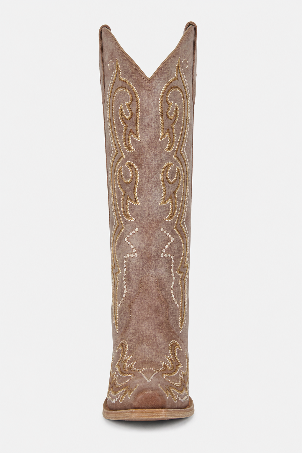 Bottes Santiags Taupe Vieilli à Broderies Dorées