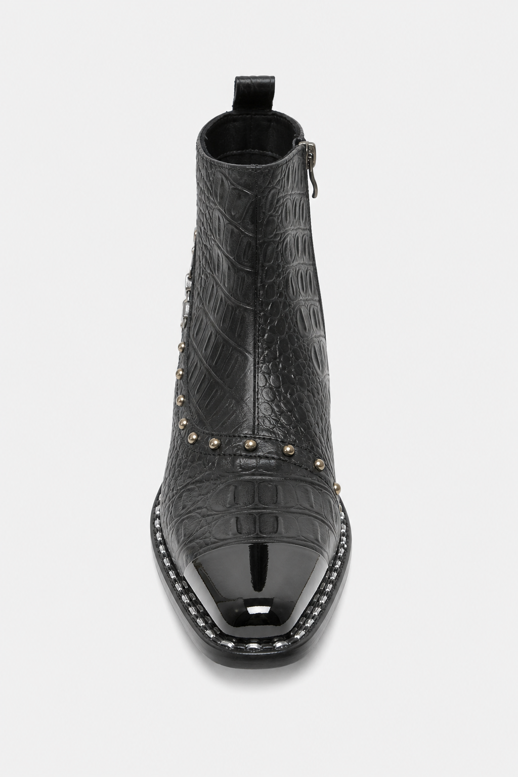 Bottines Homme Noires Effet Crocodile Style Rock