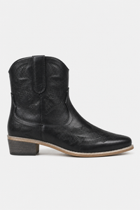 Bottines en Similicuir Noir à Motifs Western