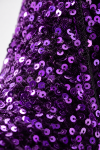 Bottes Santiags Mi-Mollet à Paillettes Violettes