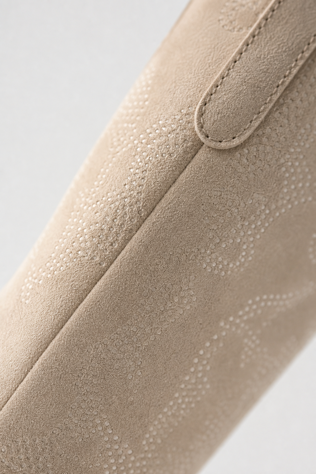 Bottes Montantes Santiags en Daim Beige à Broderies