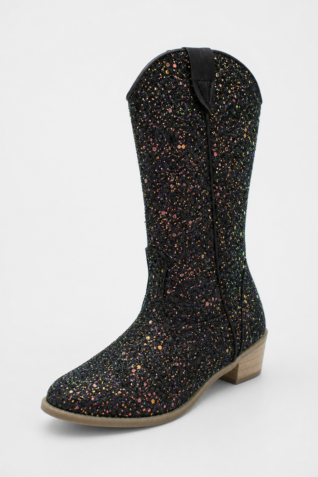 Bottes Santiags pour Enfant Noires à Paillettes Multicolore