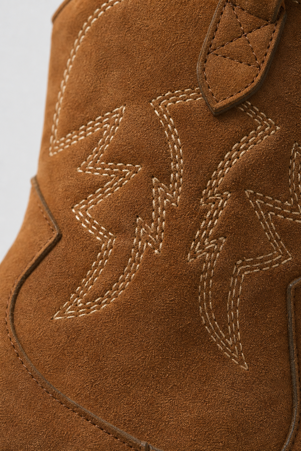 Bottes Santiags en Daim Brun Brodées Western