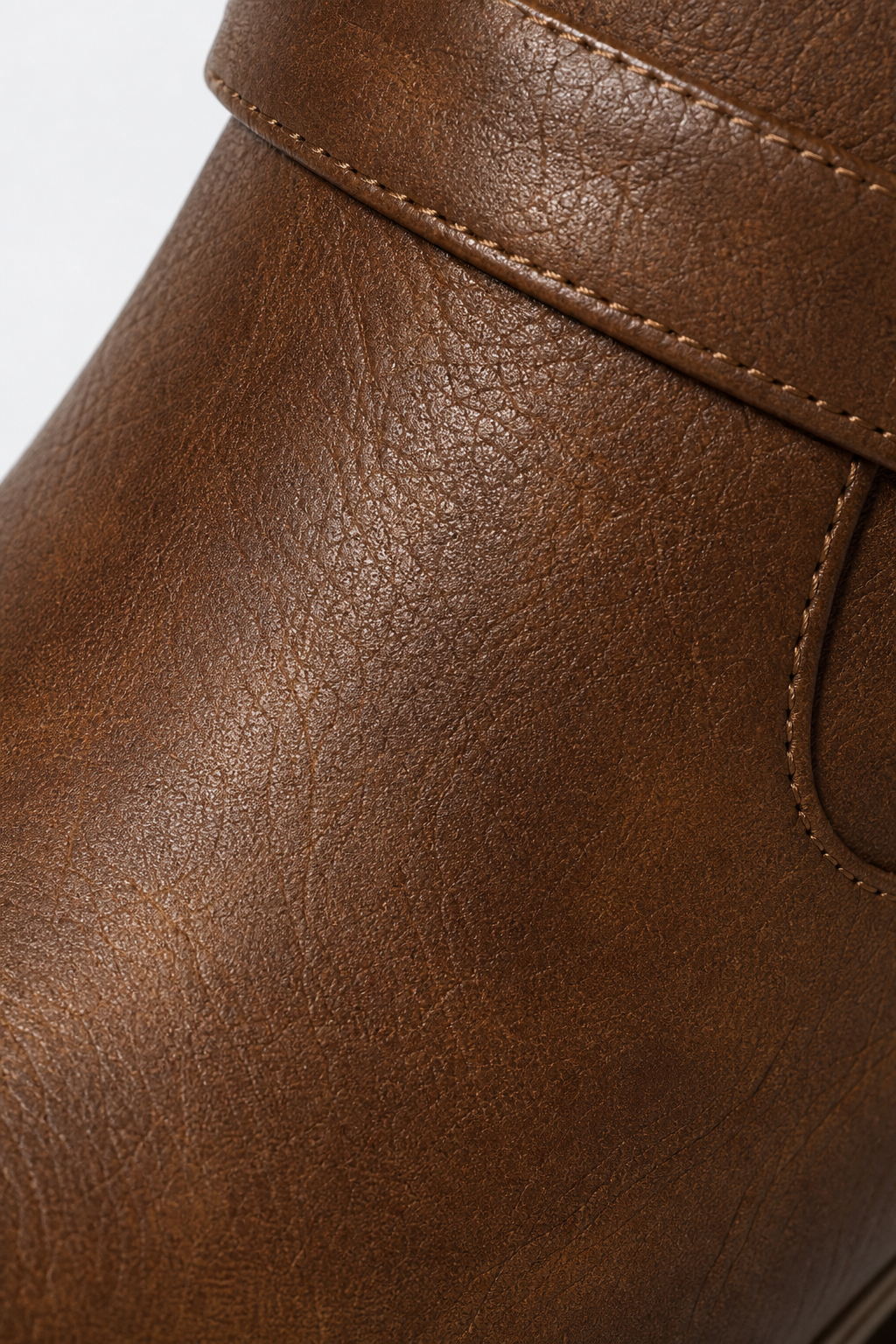 Bottines en Similicuir Marron Style Western à Boucle
