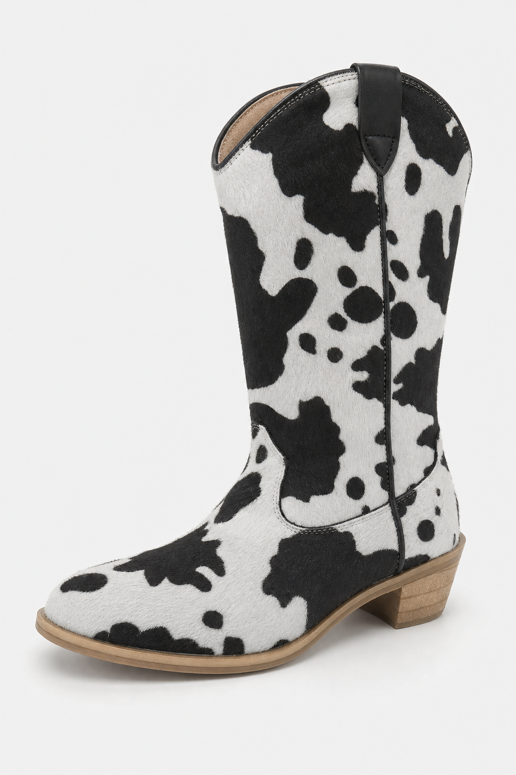 Bottes Santiags pour Enfant à Motif Vache Noir et Blanc