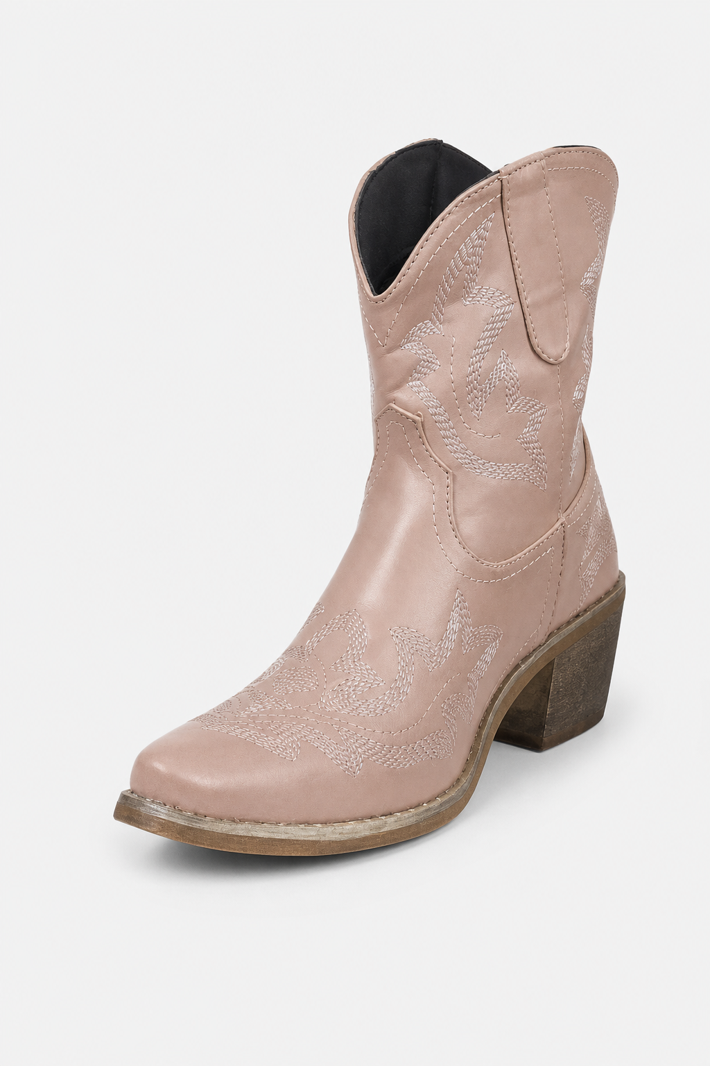 Bottes Santiags Rose Poudré à Broderies Western