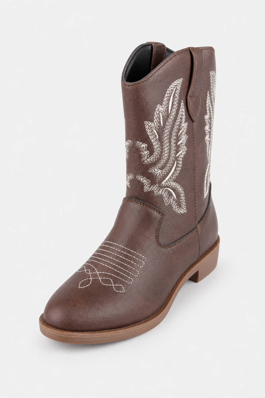 Bottes Santiags pour Enfant Marron à Broderies Western