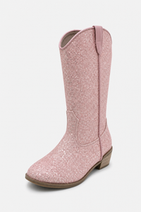 Bottes Santiags Enfant Roses Pailletées