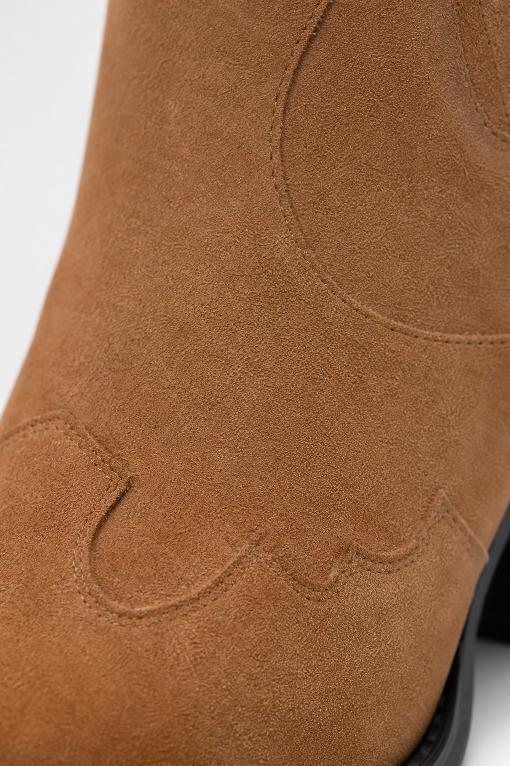 Bottines Santiag en Daim Fauve à Bout Pointu Ombré