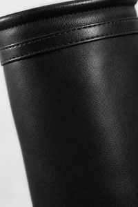 Bottes Mi-Mollet Plissées Noires à Bout Pointu