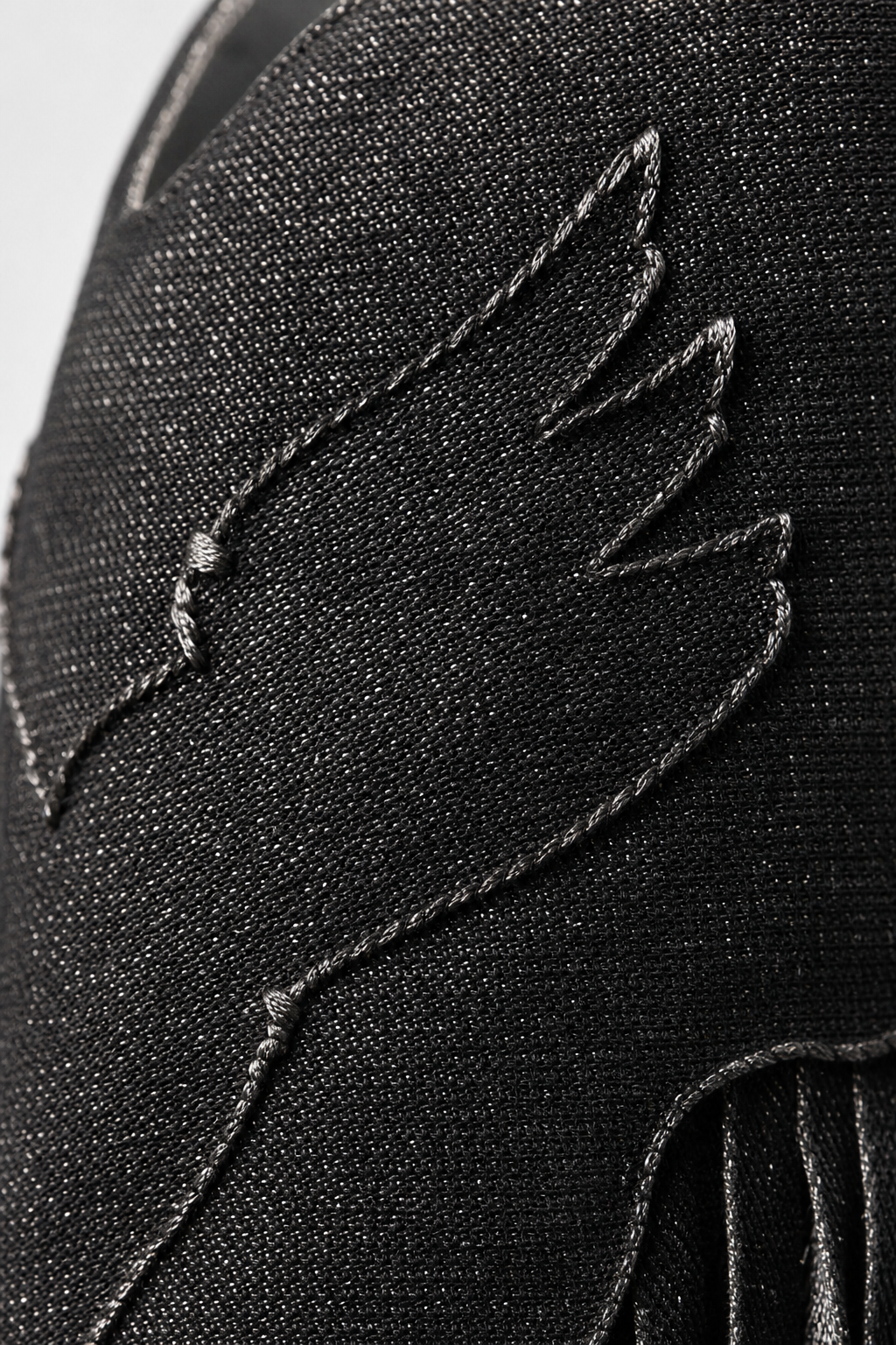 Santiags en Jean Noir à Franges Effilochées