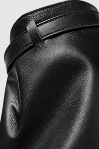 Bottines Plissées en Similicuir Noir à Bout Pointu