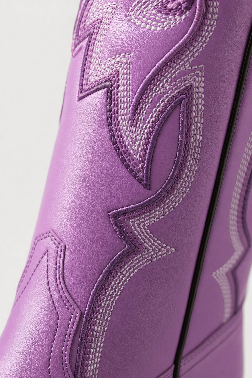 Bottes Santiags Lilas à Motifs Brodés