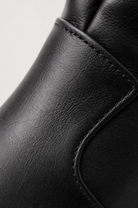 Bottines Cowgirl Noires en Similicuir Froncées