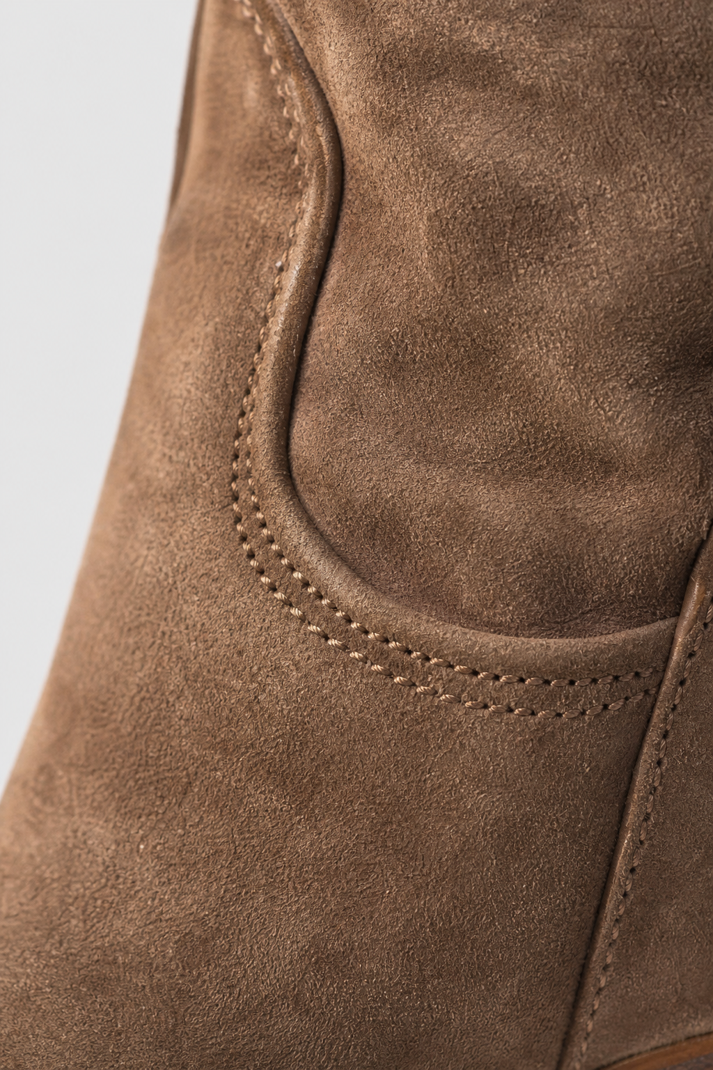 Bottes Western en Daim Camel à Franges Turquoise