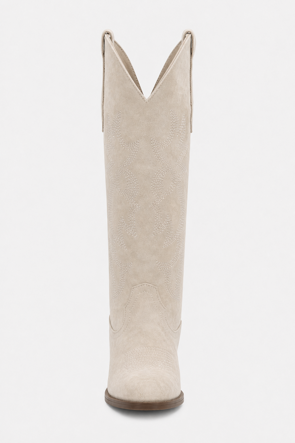 Bottes Santiags en Daim Écrues à Broderies Western