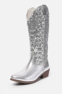 Bottes Santiags Hautes Pailletées Argentées