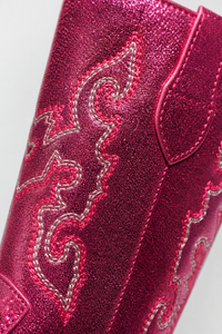 Bottes Santiags pour Enfant Rose Fuchsia à Paillettes