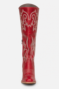 Bottes Santiags Rouges Hautes à Broderies