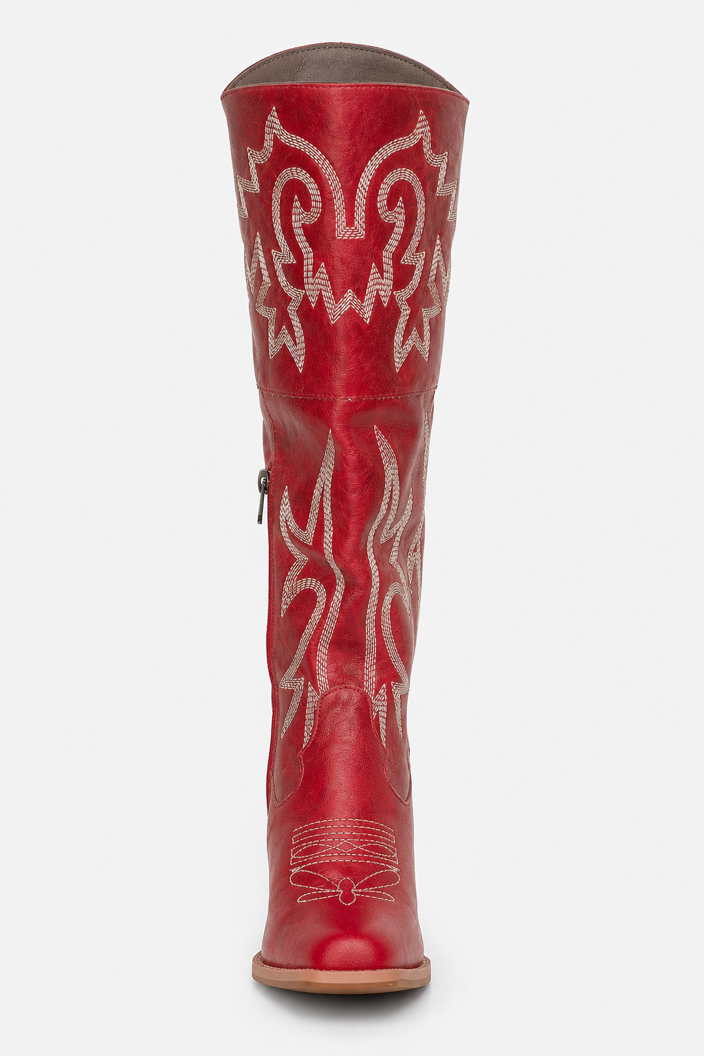 Bottes Santiags Rouges Hautes à Broderies