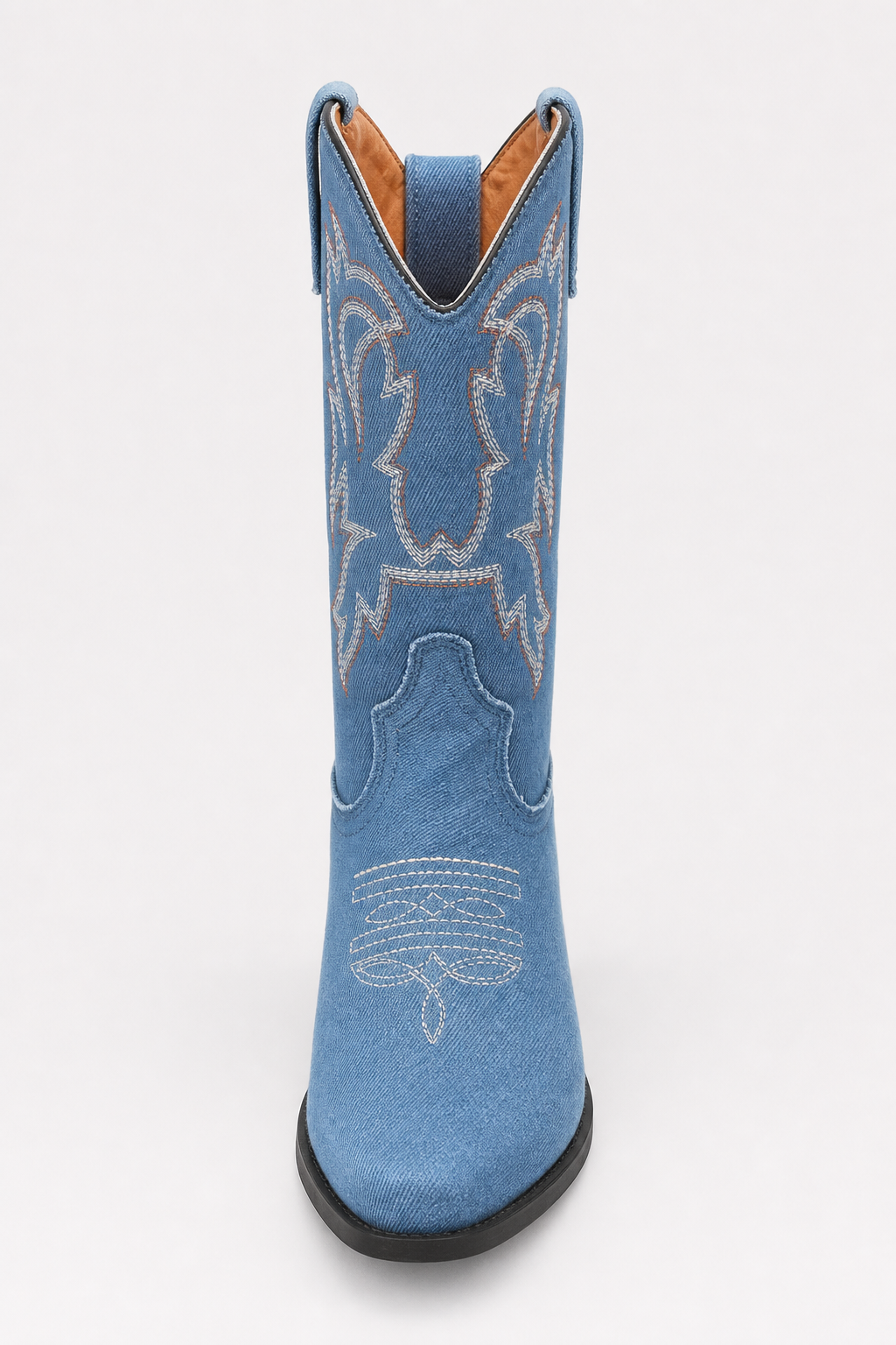 Bottes Santiags en Jean Bleu à Broderies Western