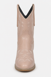 Bottes Santiags Rose Poudré à Broderies Western