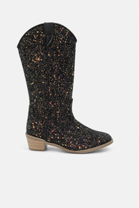 Bottes Santiags pour Enfant Noires à Paillettes Multicolore