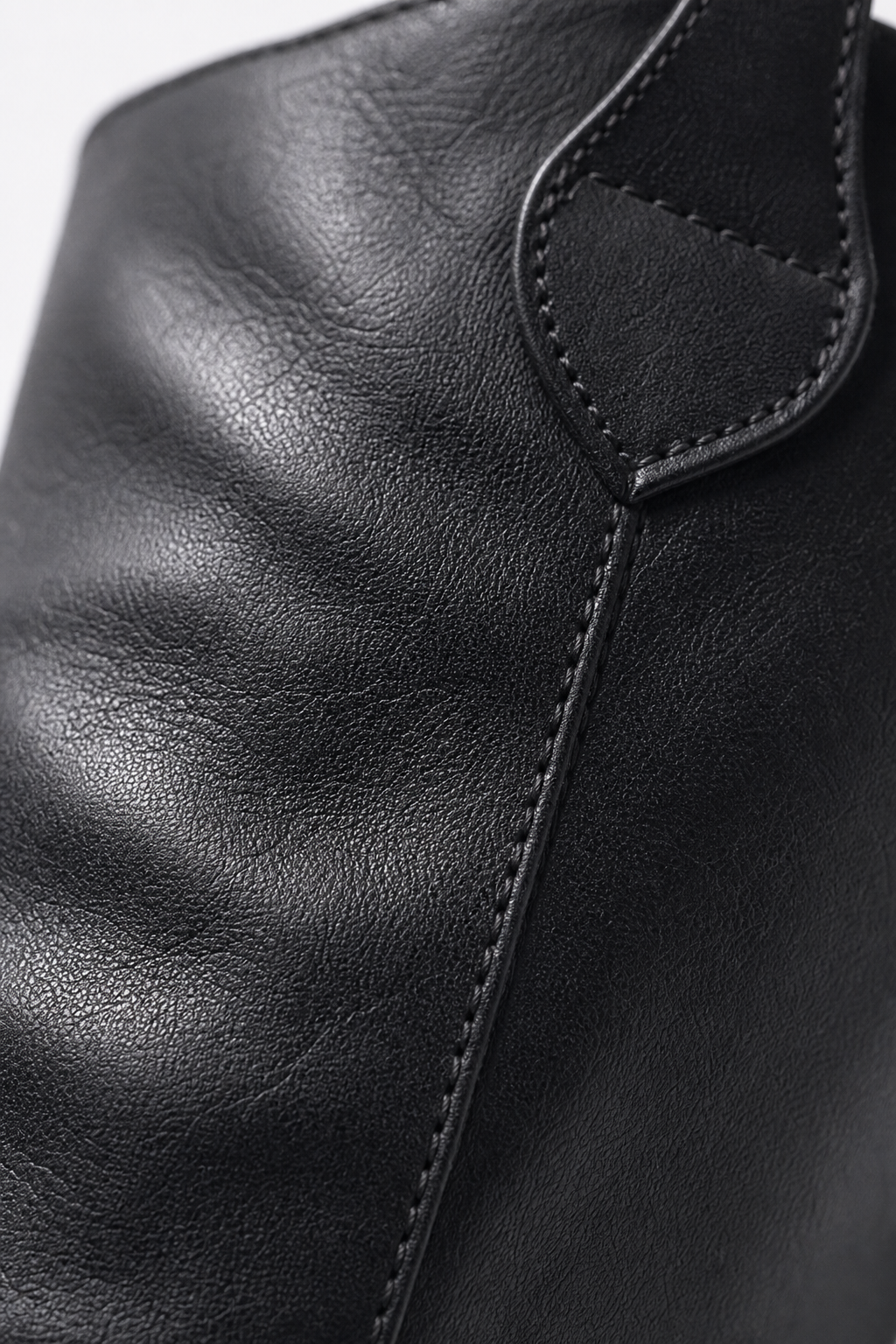 Bottes Western en Similicuir Noir Froncées