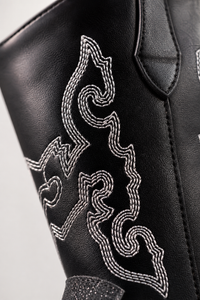 Bottes Santiags pour Enfant Noires Pailletées Brodées