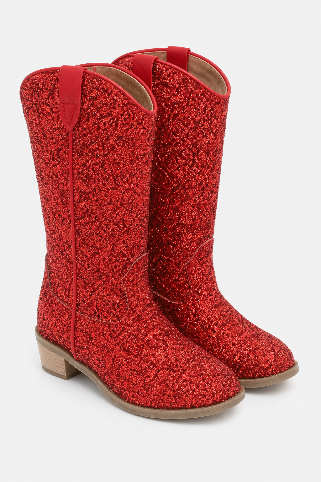Bottes Santiags pour Enfant en Paillettes Rouges