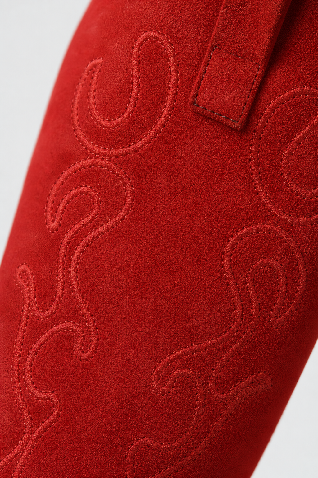 Santiags en Daim Rouge à Broderies Western