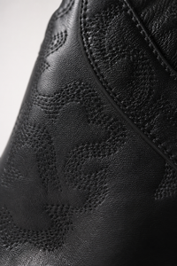 Bottines en Similicuir Noir à Motifs Western