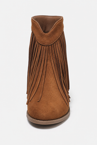 Bottines Marron en Daim à Franges Style Bohème