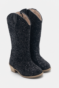 Bottes Santiags pour Enfant Noires Scintillantes