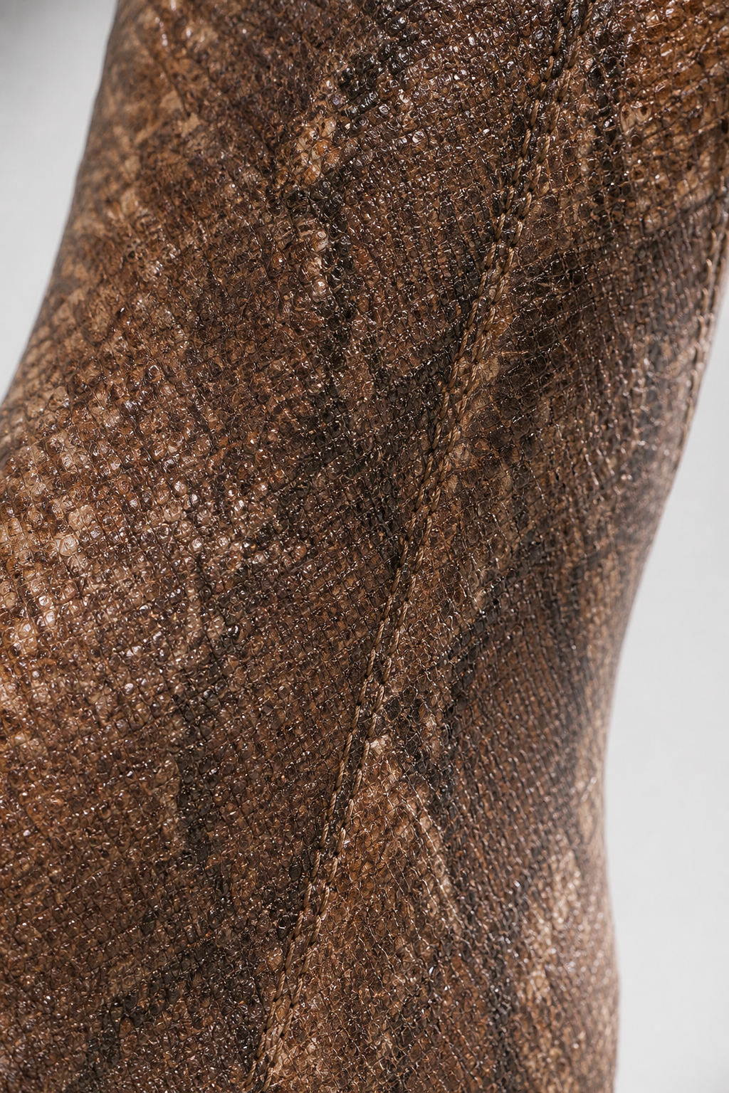 Bottes Santiags Marron Imprimé Serpent à Chaînes