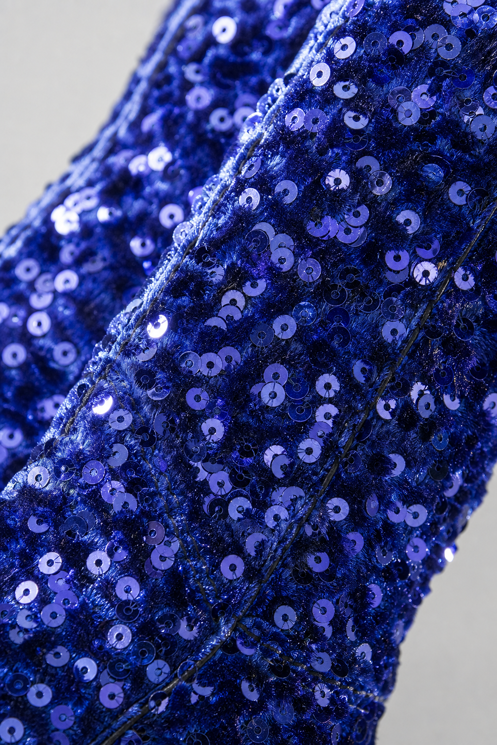 Bottes Santiags à Paillettes Bleu Royal à Talon de 5 cm