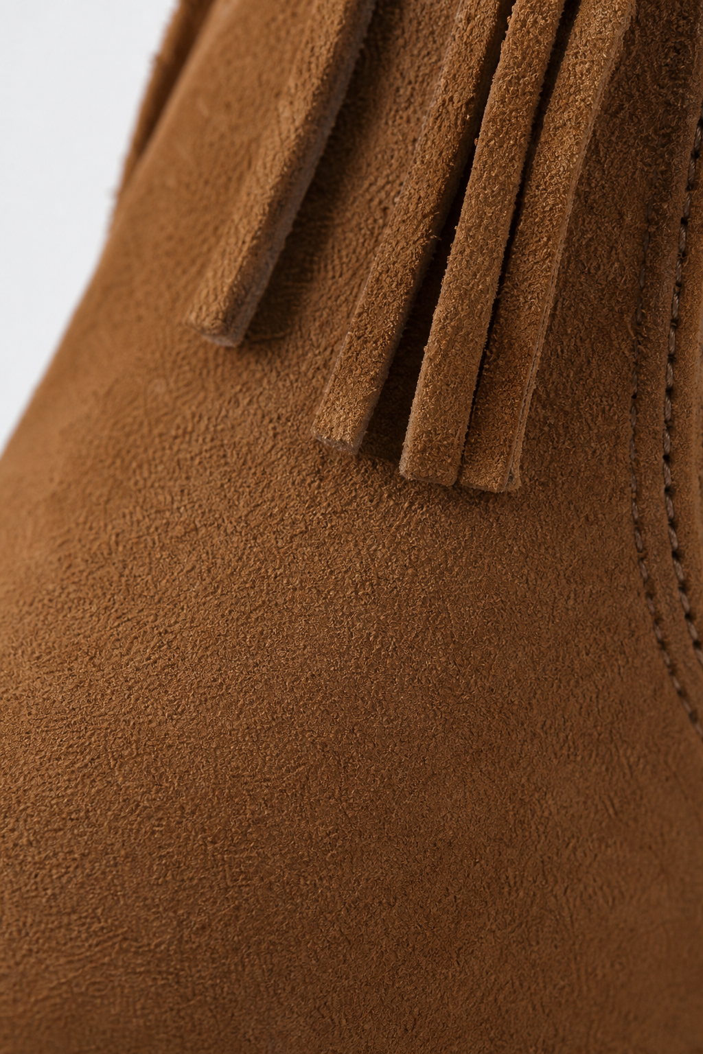 Bottes Cavalières en Daim Marron à Franges