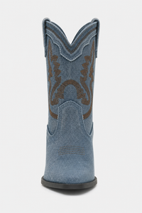Bottines Santiags en Jean Délavé Brodées