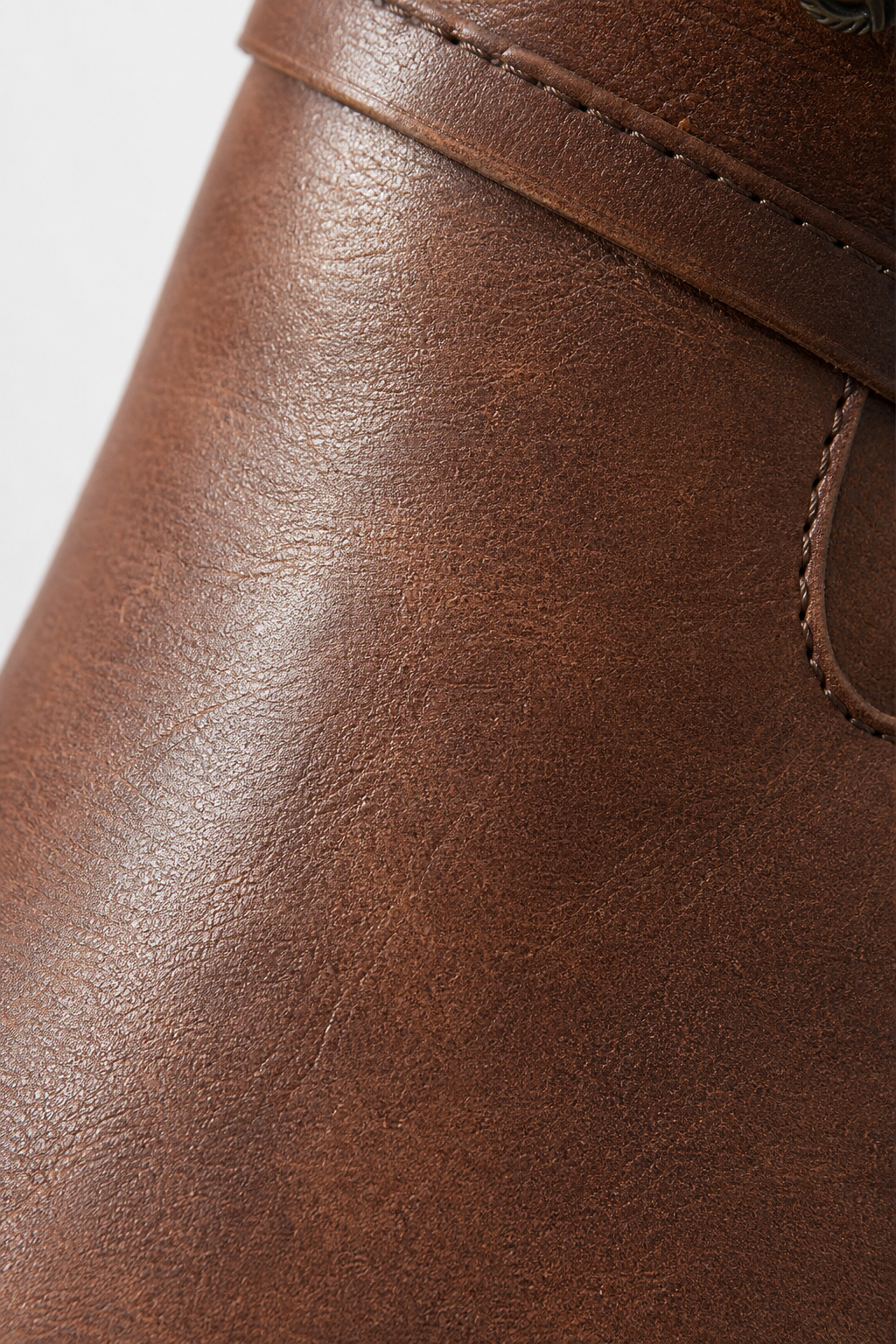 Bottines Western en Similicuir Marron à Médaillon