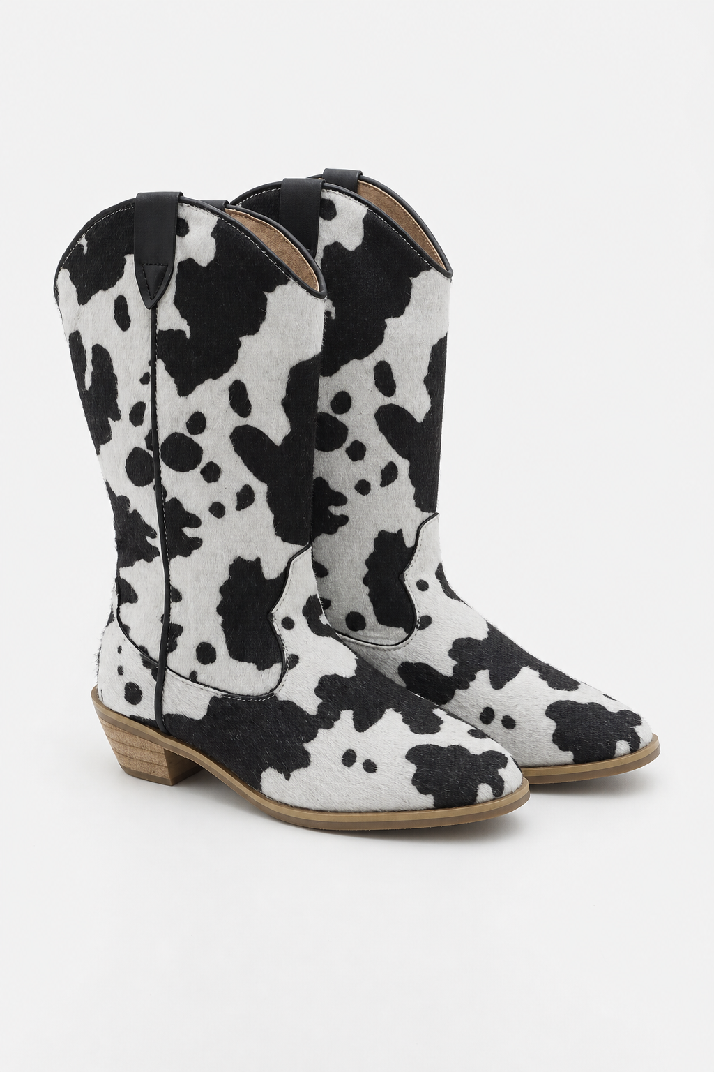 Bottes Santiags pour Enfant à Motif Vache Noir et Blanc