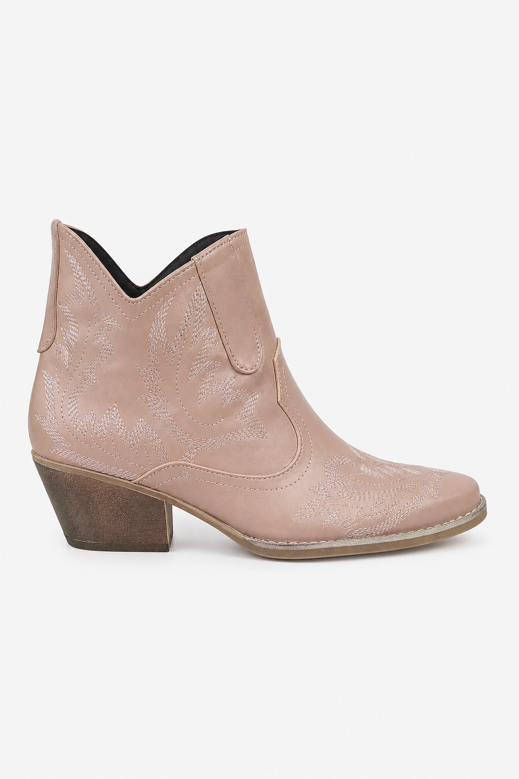 Bottes Santiags Rose Poudré à Broderies Western